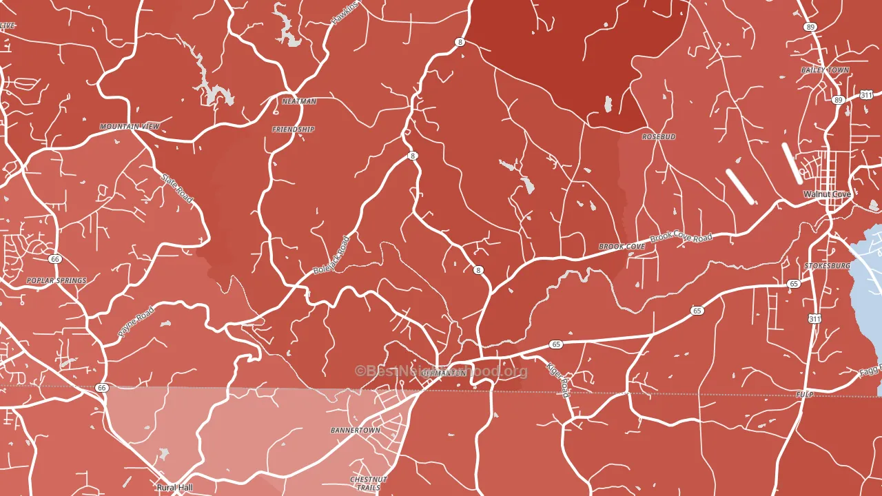 Germanton, NC block-group political-lean map