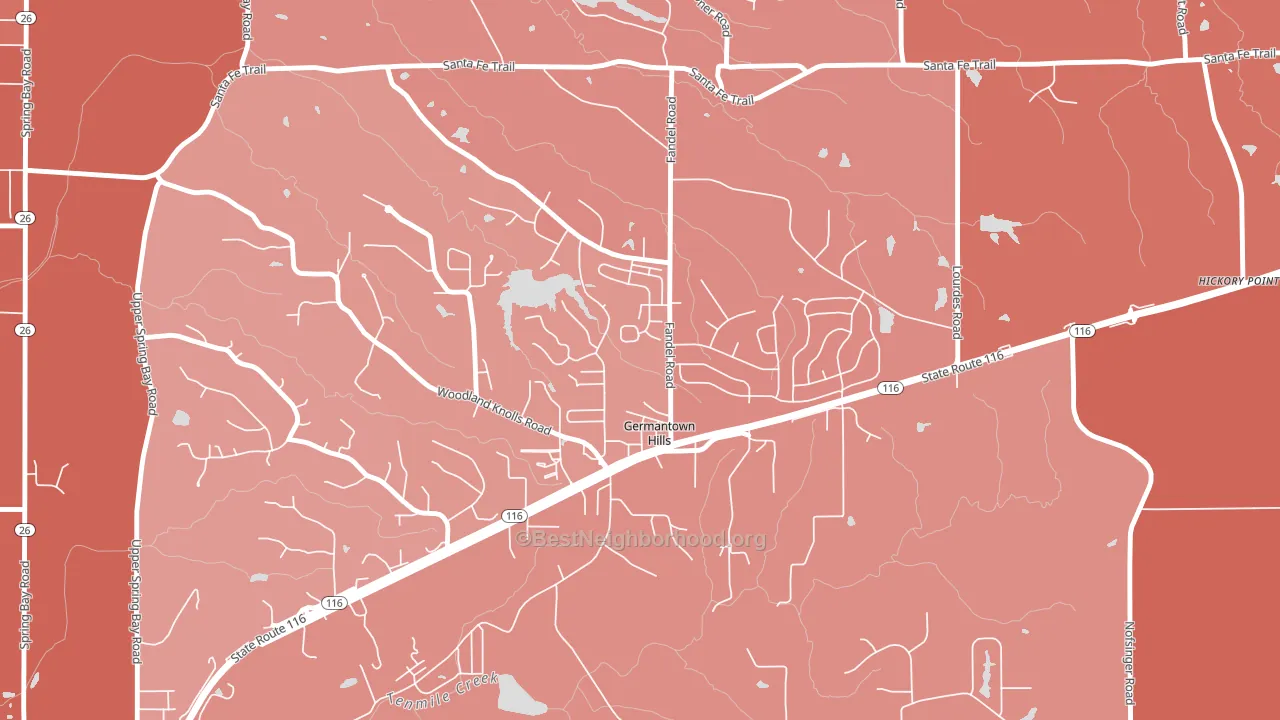 Germantown Hills, IL block-group political-lean map