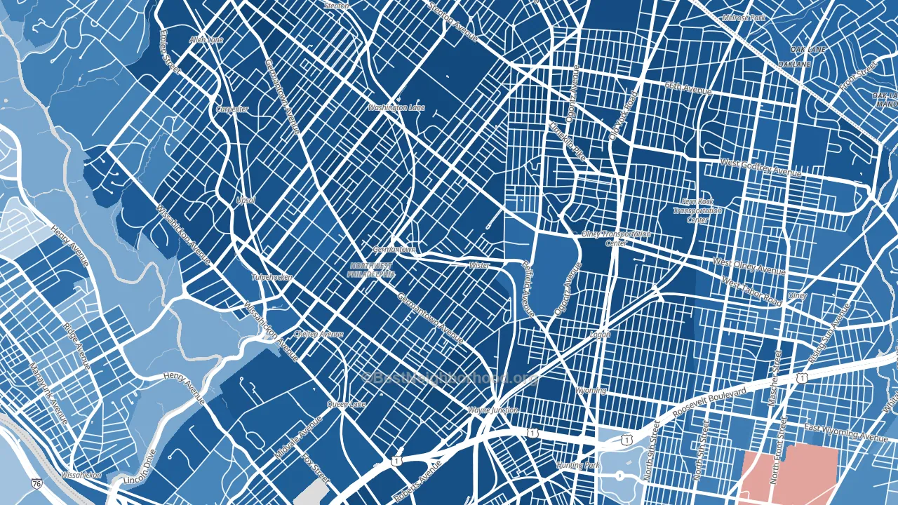 Germantown, Philadelphia, PA block-group political-lean map