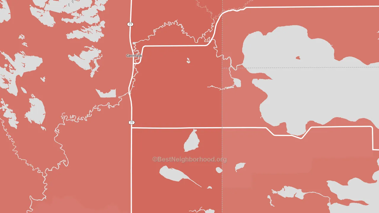 Germfask, MI block-group political-lean map