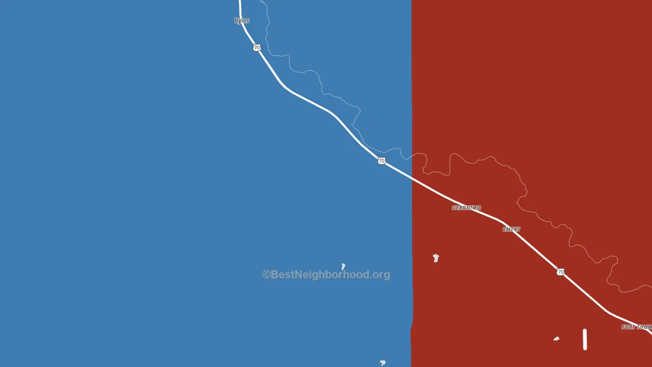 Geronimo, AZ block-group political-lean map