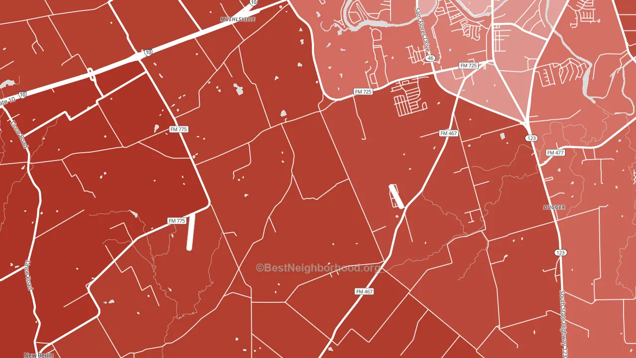 Geronimo, TX block-group political-lean map