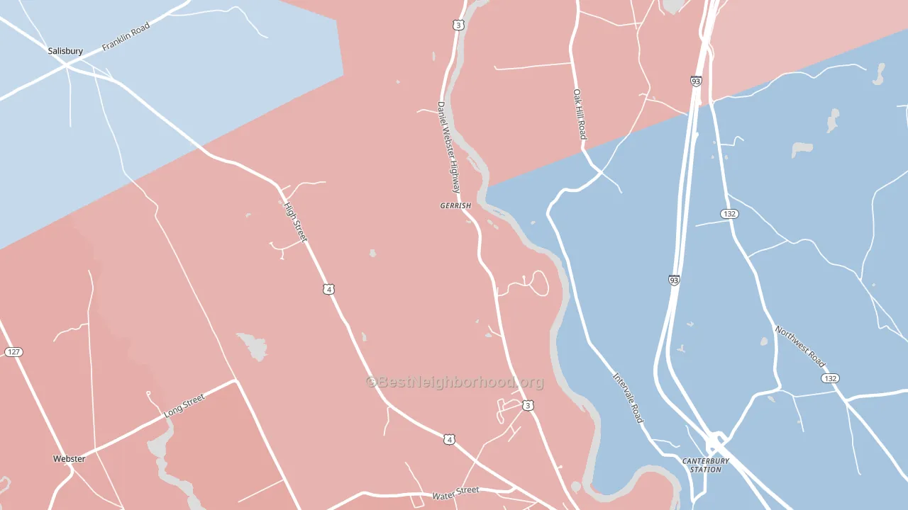 Gerrish, NH block-group political-lean map