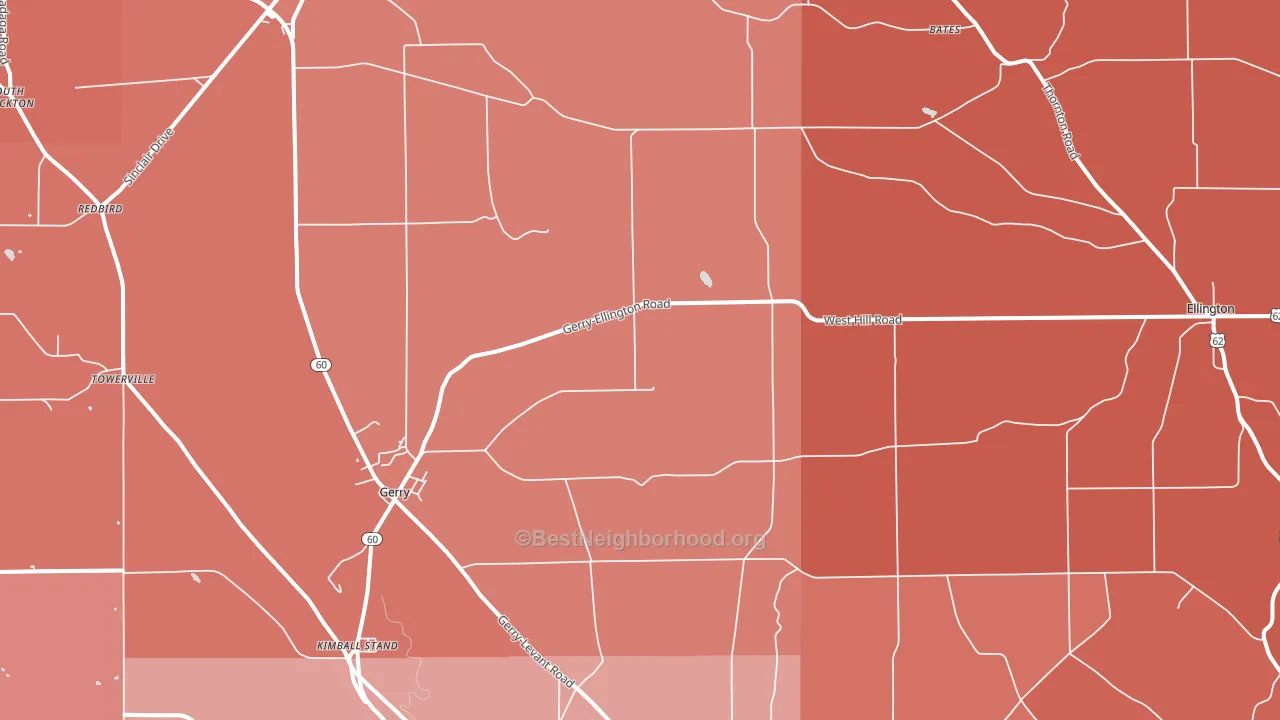Gerry, NY block-group political-lean map