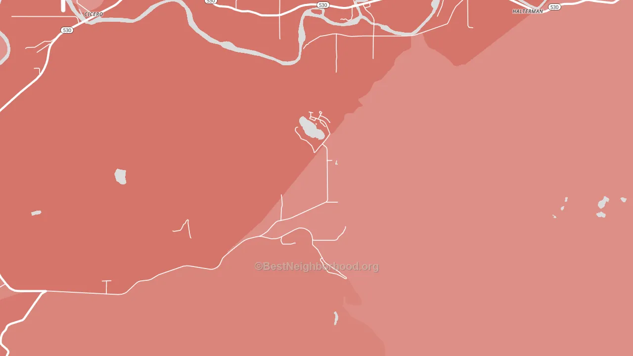 Getchell, WA block-group political-lean map