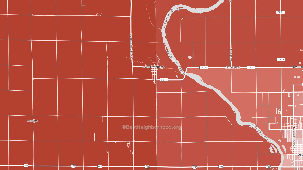 Geuda Springs, KS block-group political-lean map