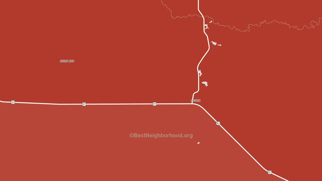 Geyser, MT block-group political-lean map