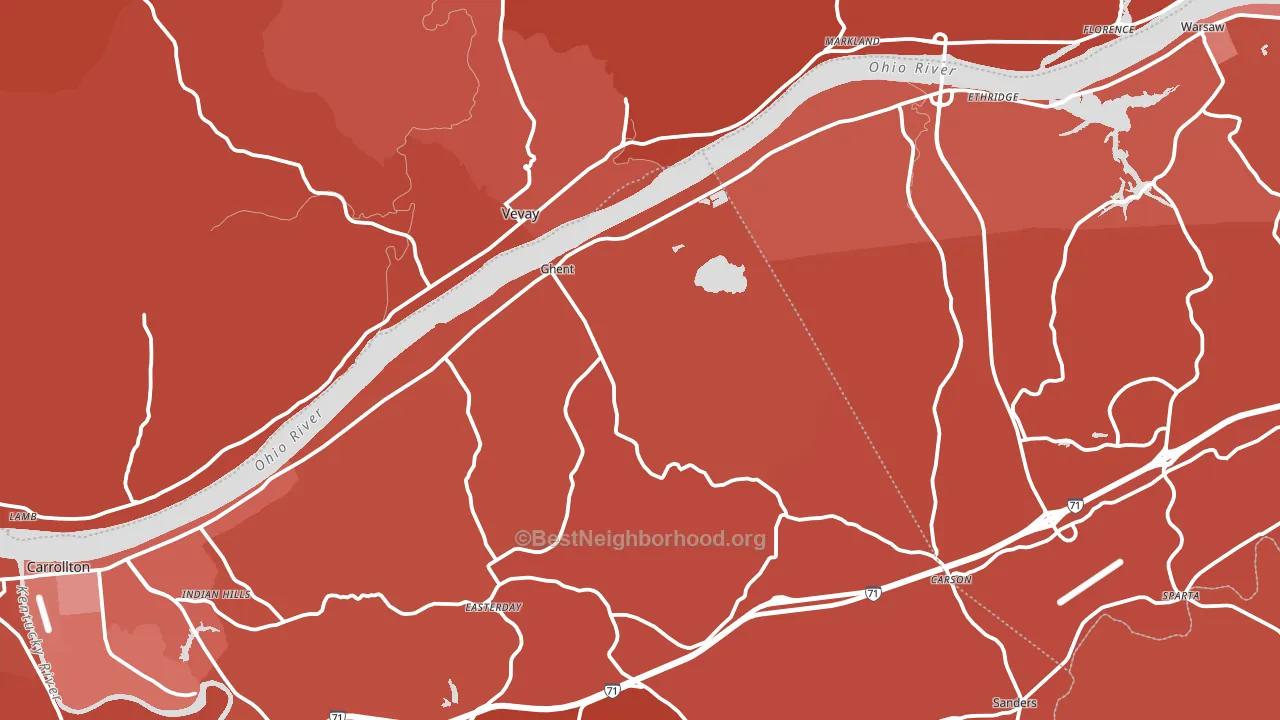 Ghent, KY block-group political-lean map