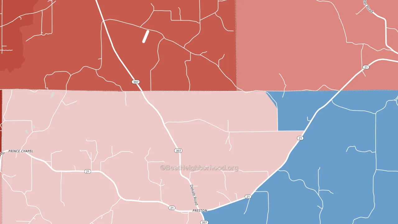 Gholson, MS block-group political-lean map