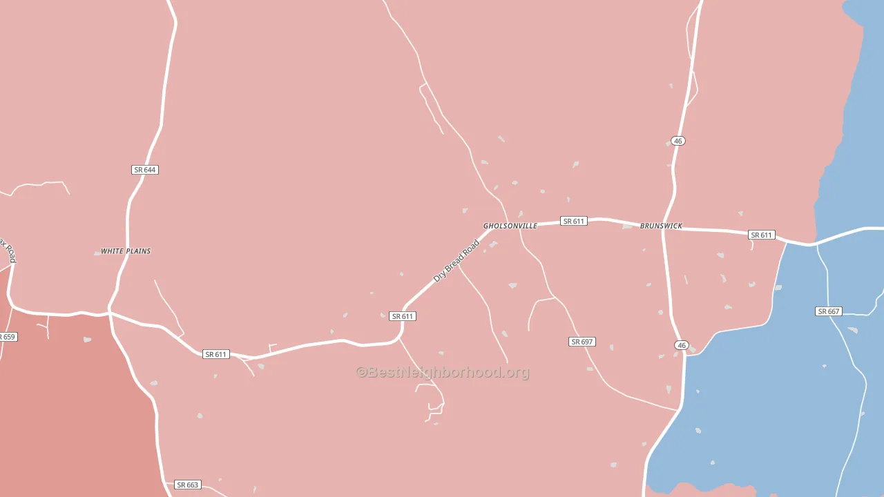 Gholsonville, VA block-group political-lean map