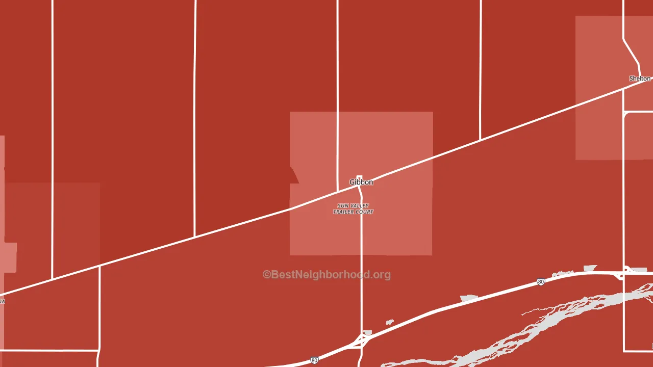 Gibbon, NE block-group political-lean map