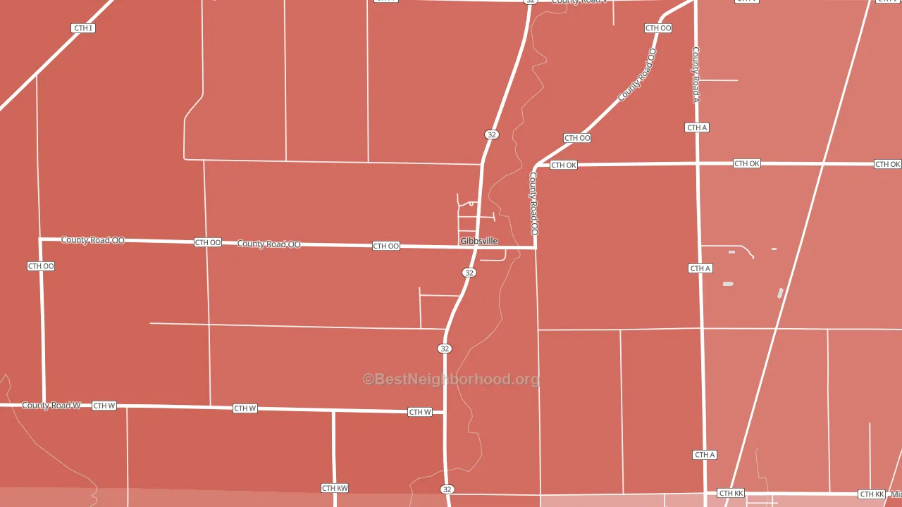 Gibbsville, WI block-group political-lean map
