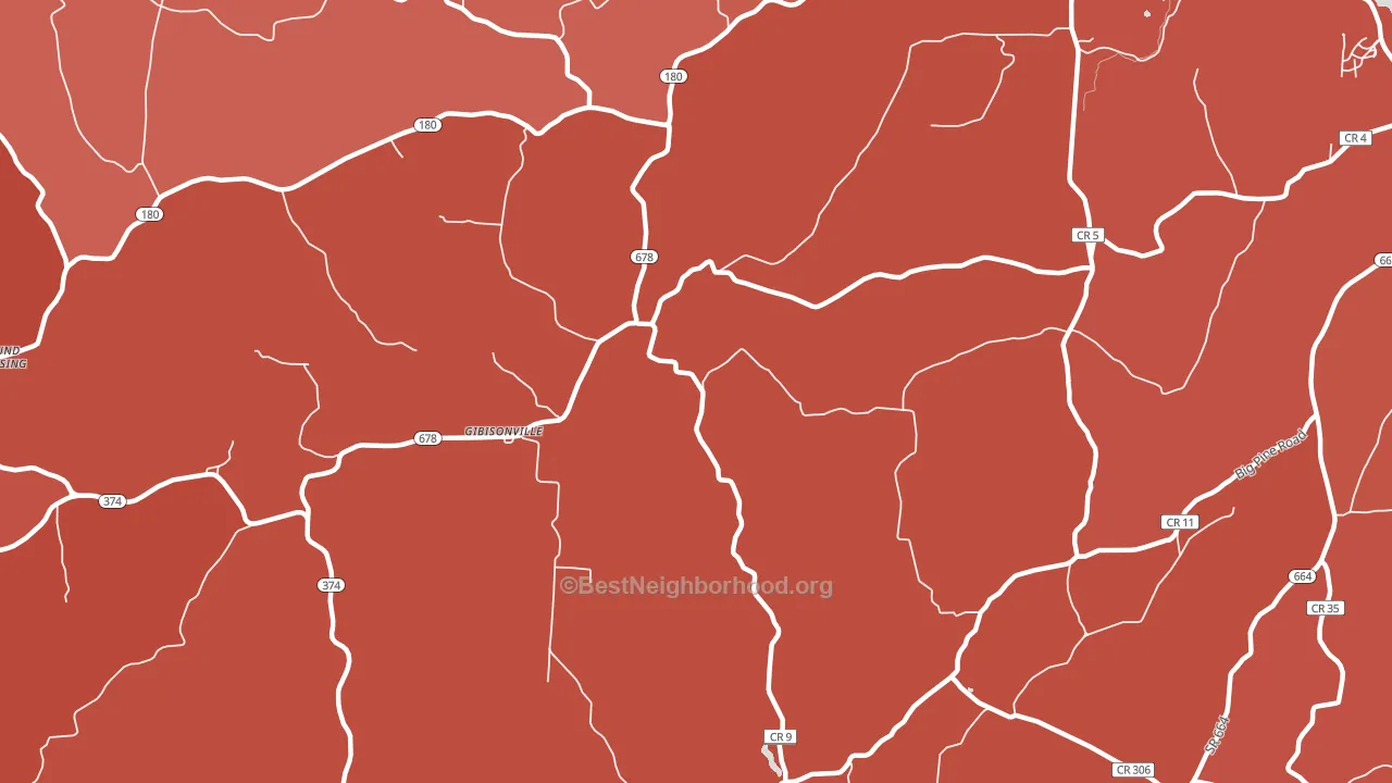 Gibisonville, OH block-group political-lean map