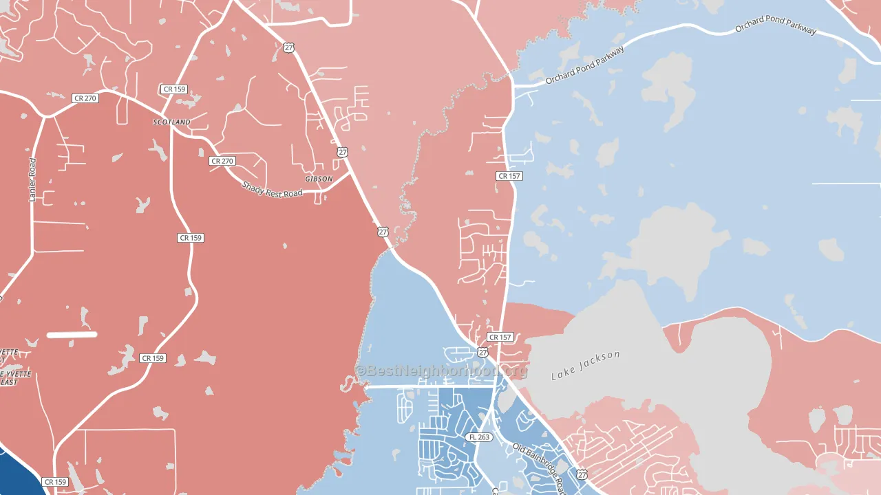 Gibson, FL block-group political-lean map
