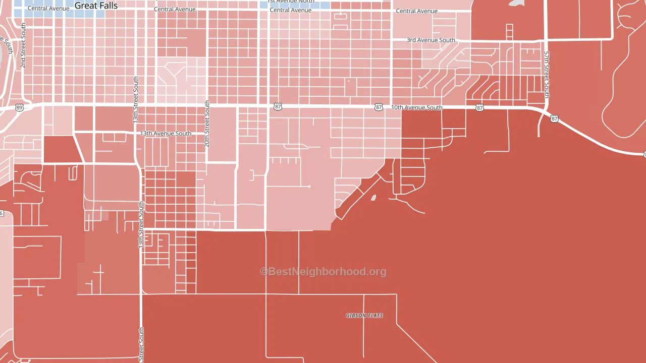 Gibson Flats, MT block-group political-lean map