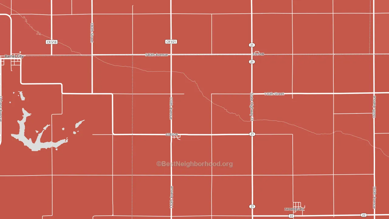 Gibson, IA block-group political-lean map