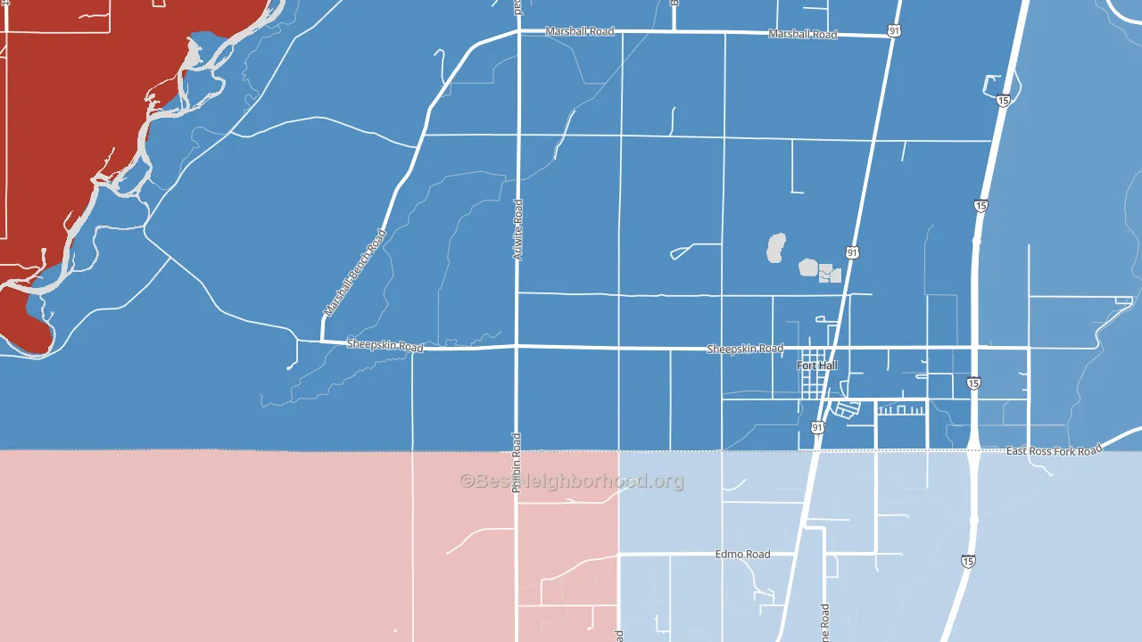 Gibson, ID block-group political-lean map