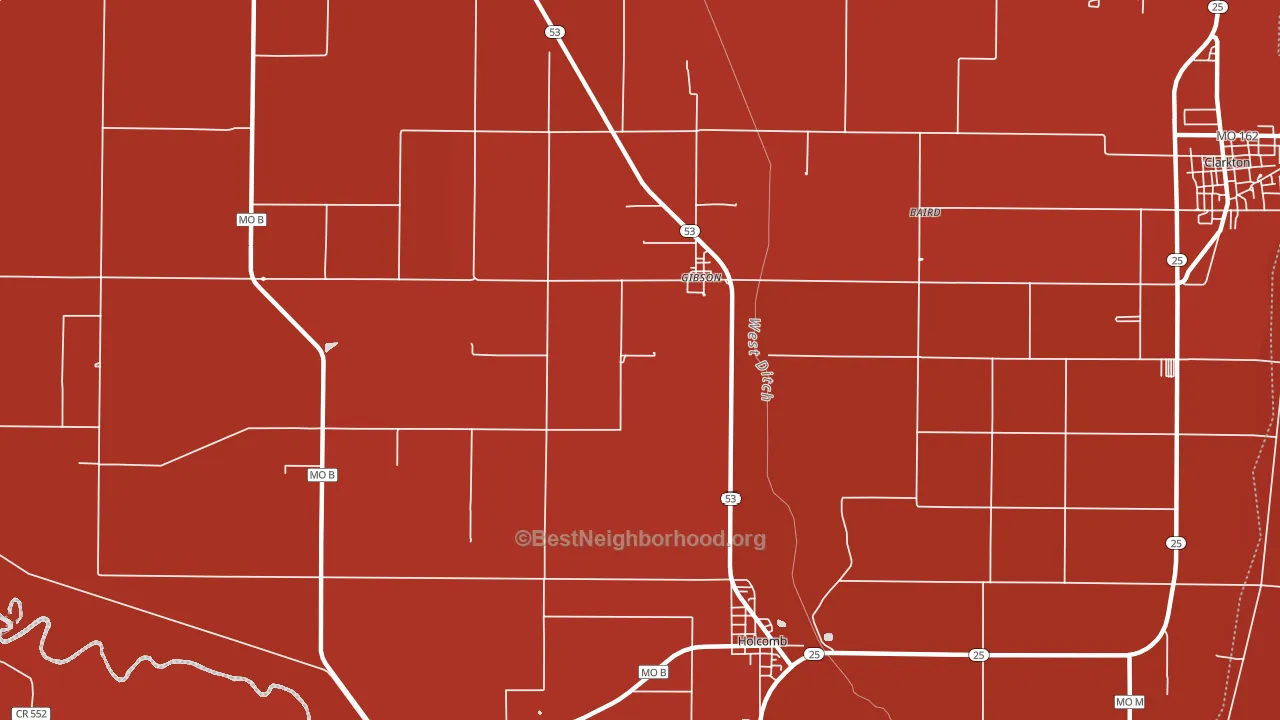 Gibson, MO block-group political-lean map