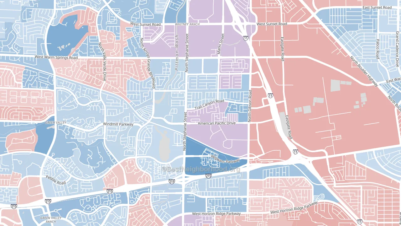 Gibson Springs, Henderson, NV block-group political-lean map
