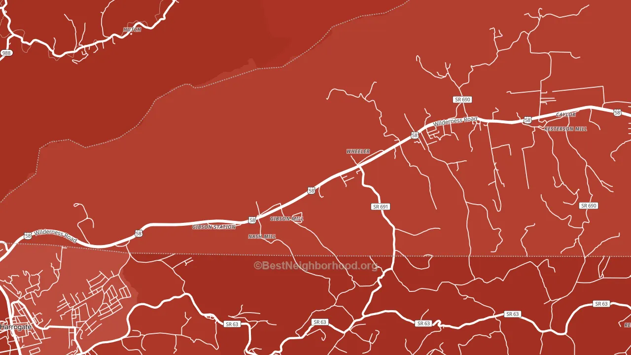 Gibson Station, VA block-group political-lean map