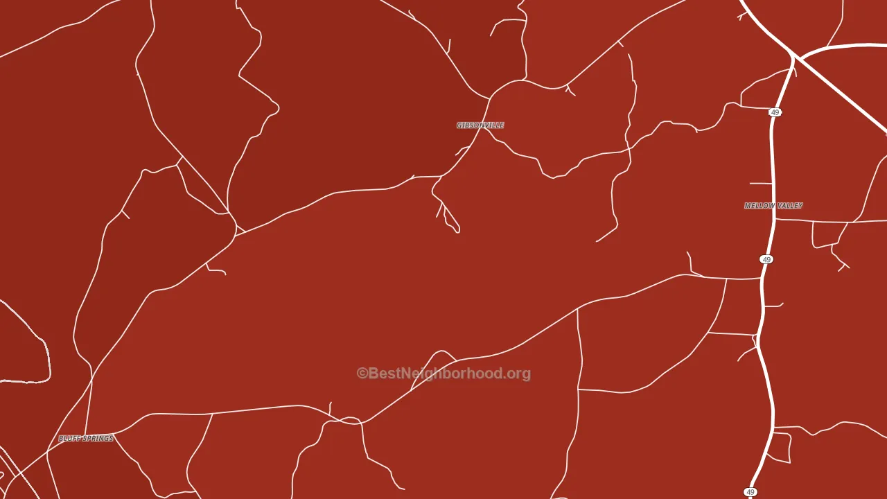 Gibsonville, AL block-group political-lean map