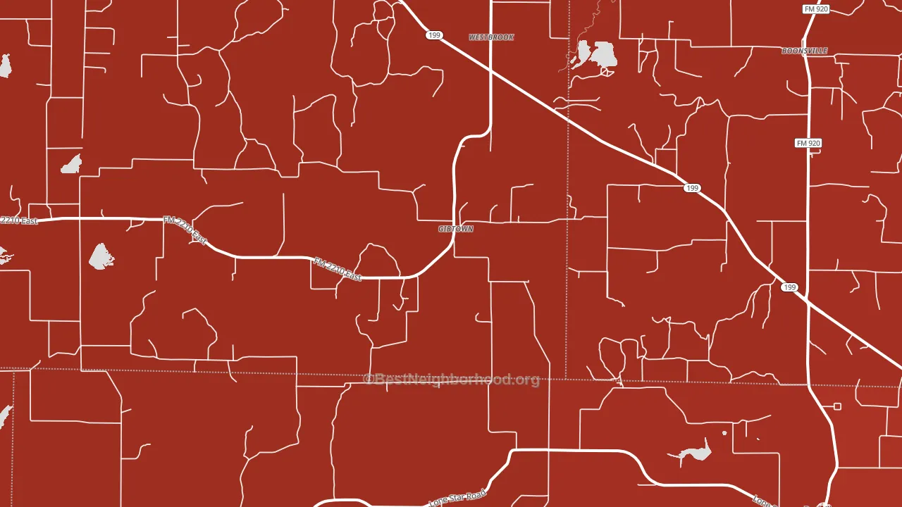 Gibtown, TX block-group political-lean map