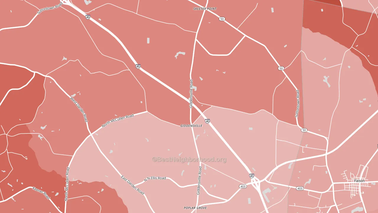 Giddensville, NC block-group political-lean map