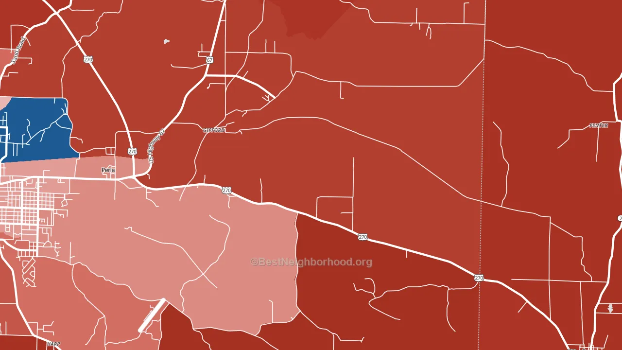 Gifford, AR block-group political-lean map