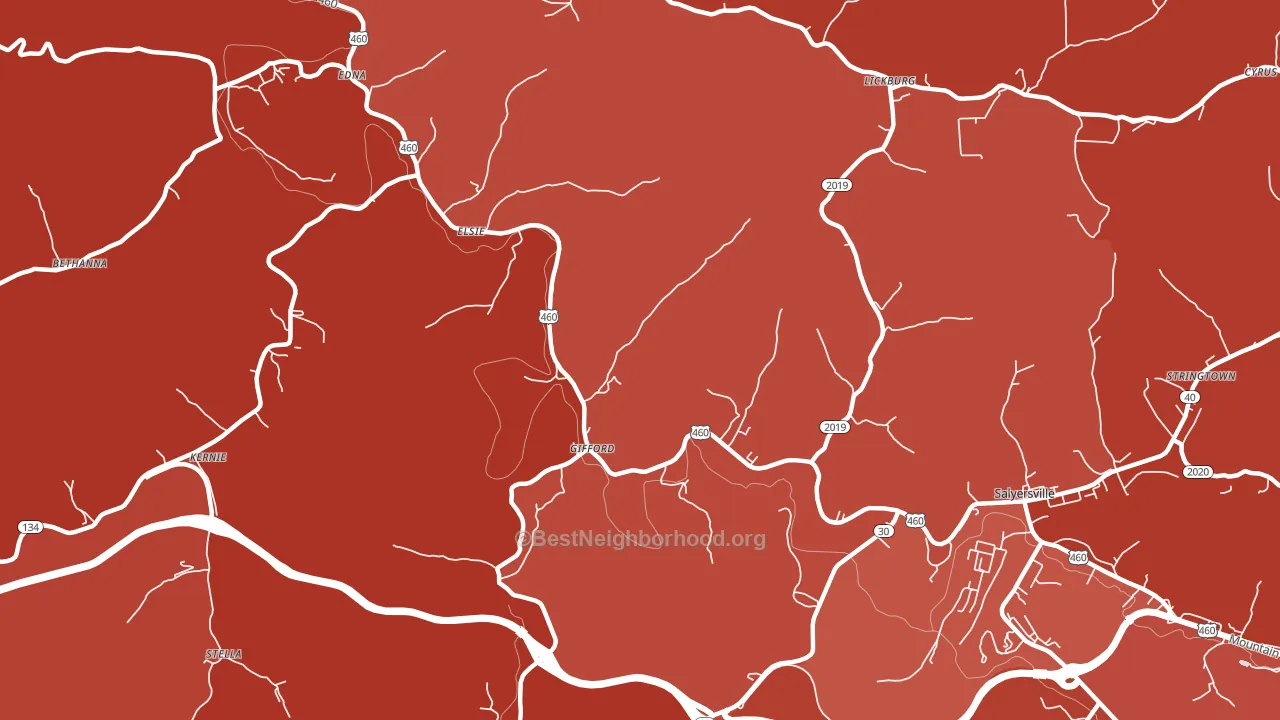 Gifford, KY block-group political-lean map