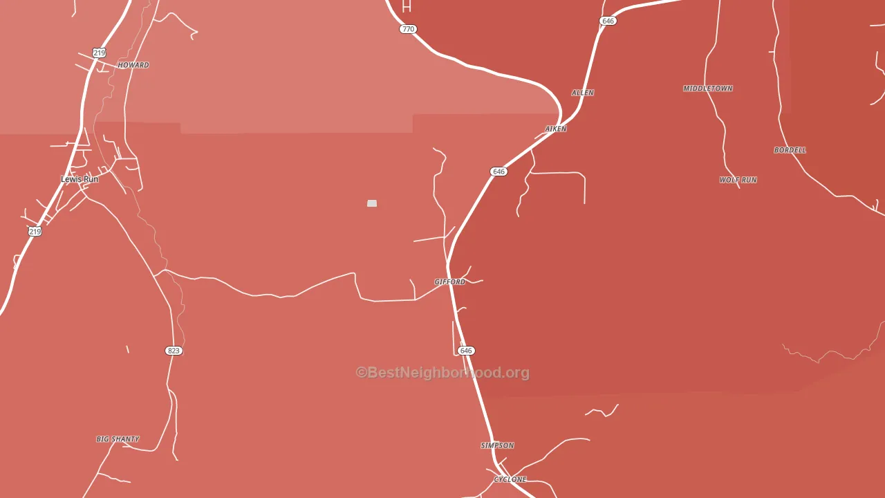 Gifford, PA block-group political-lean map