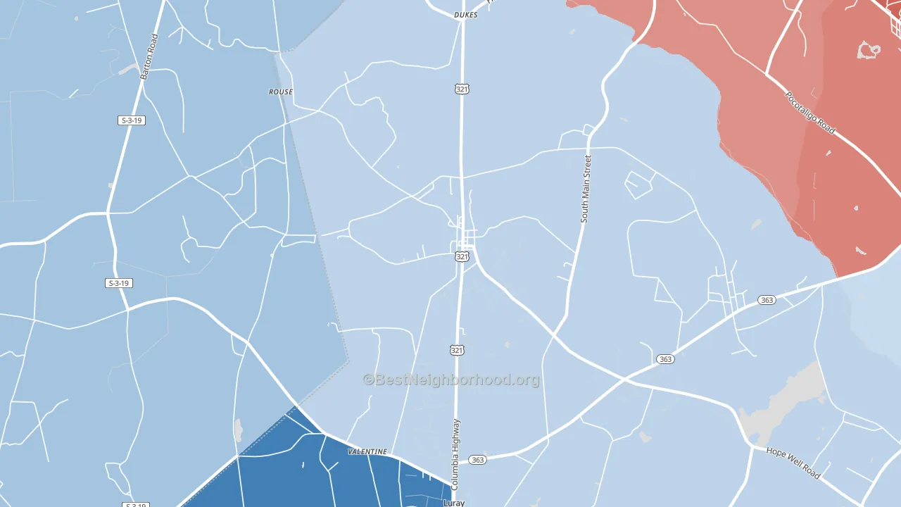Gifford, SC block-group political-lean map