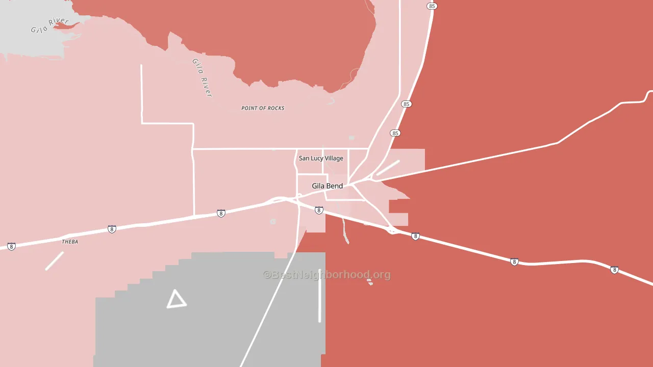 Gila Bend, AZ block-group political-lean map