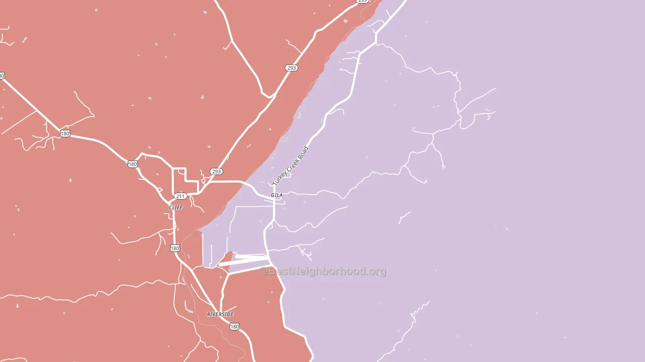Gila, NM block-group political-lean map