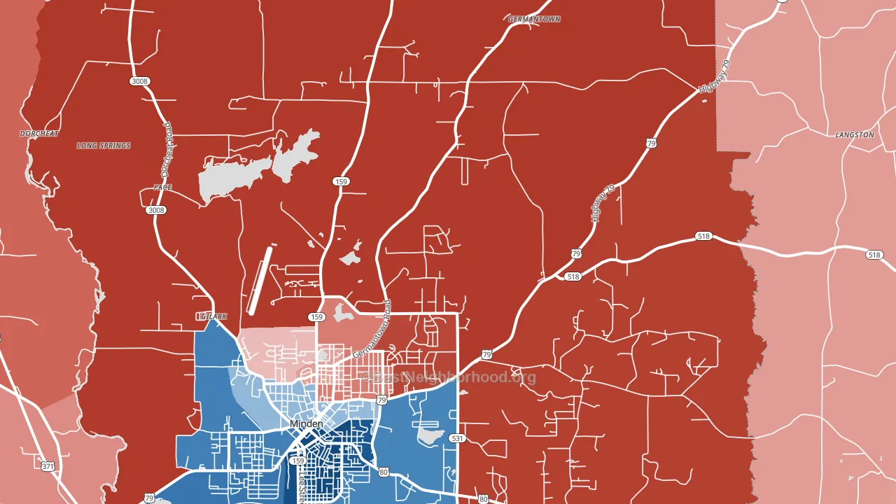 Gilark, LA block-group political-lean map