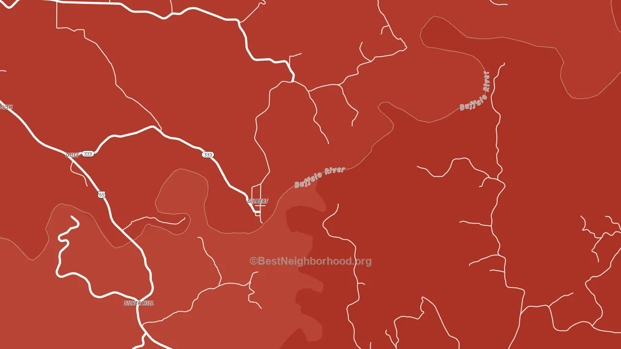 Gilbert, AR block-group political-lean map