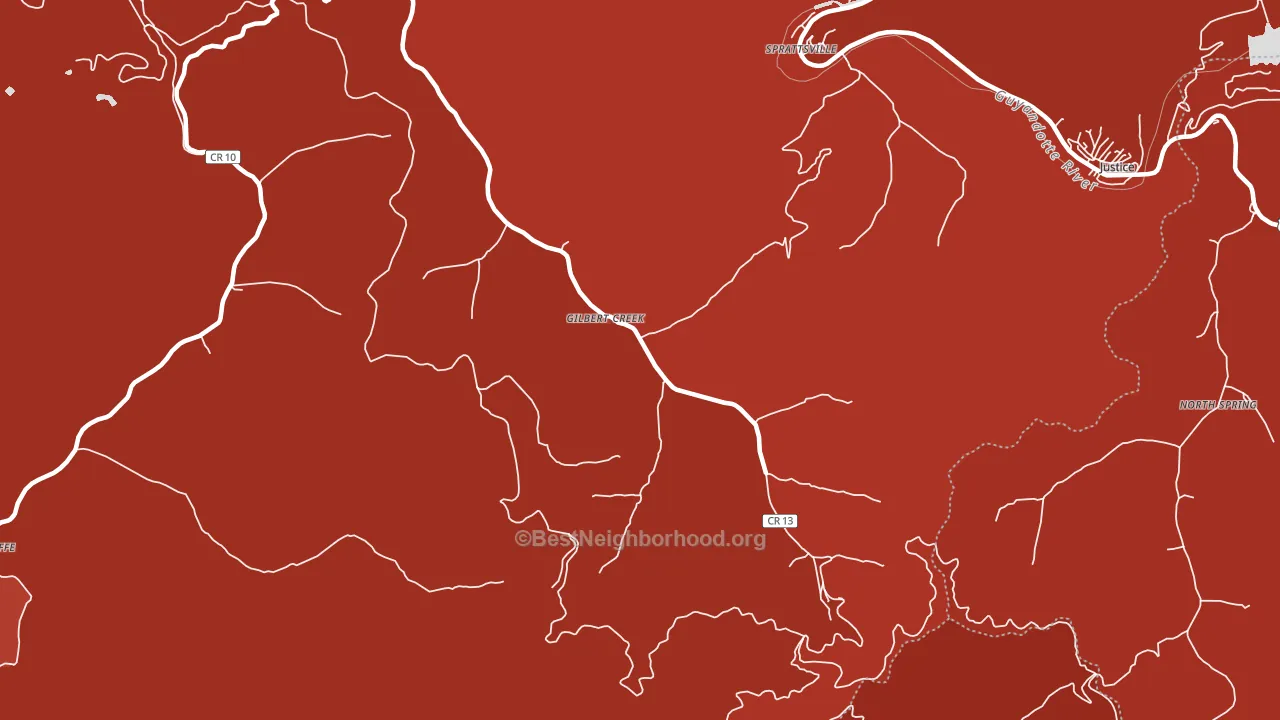Gilbert Creek, WV block-group political-lean map
