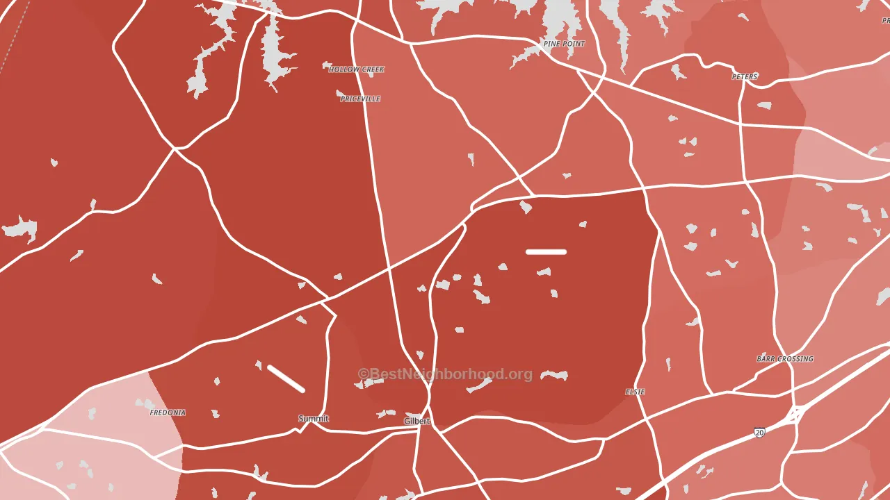 Gilbert, SC block-group political-lean map