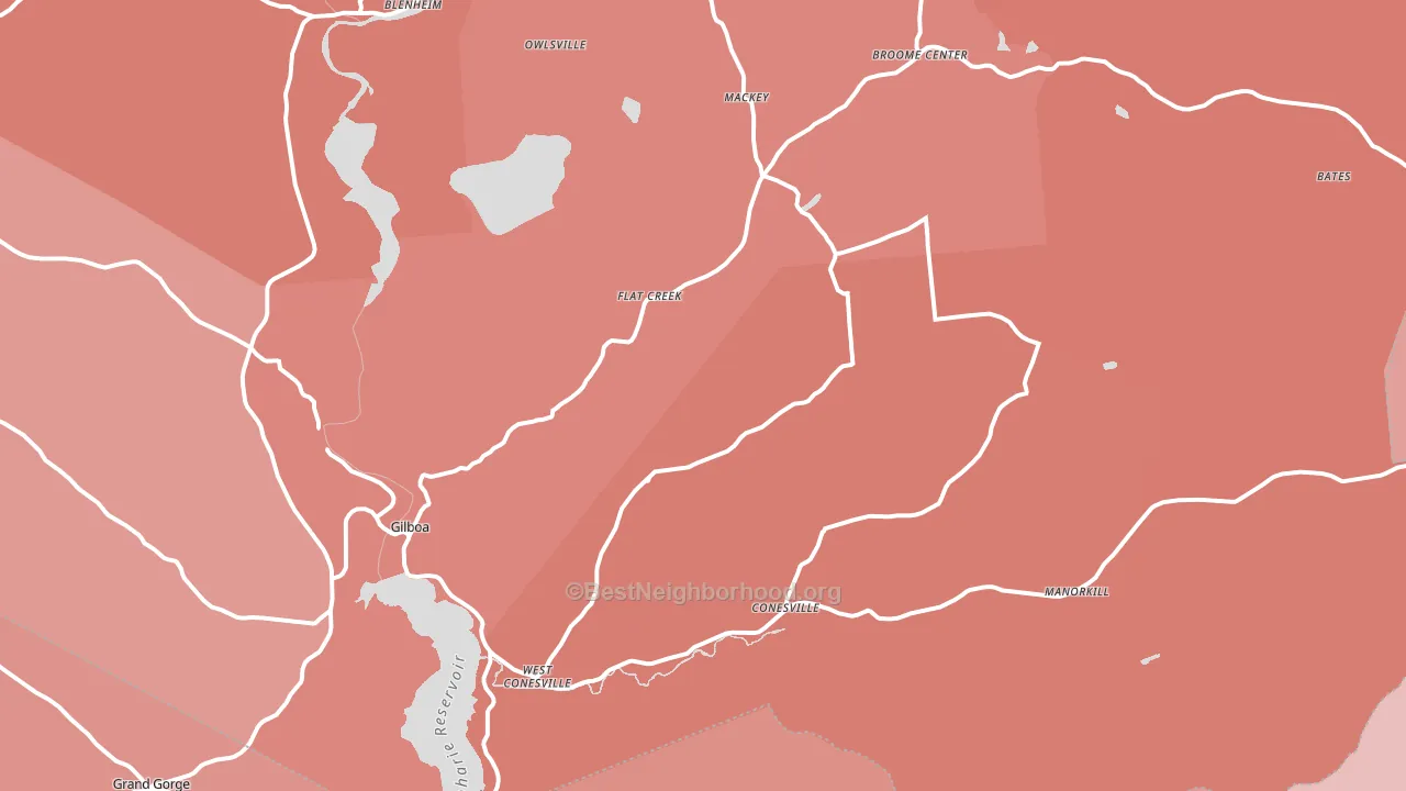 Gilboa, NY block-group political-lean map