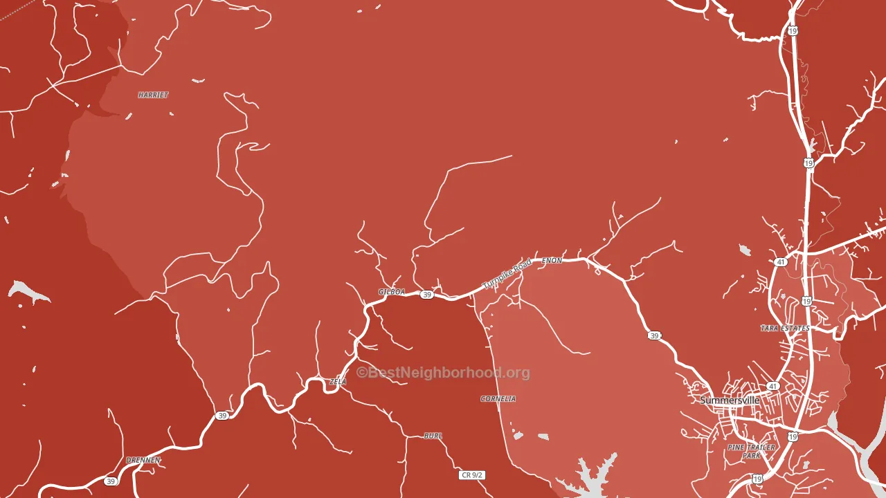Gilboa, WV block-group political-lean map