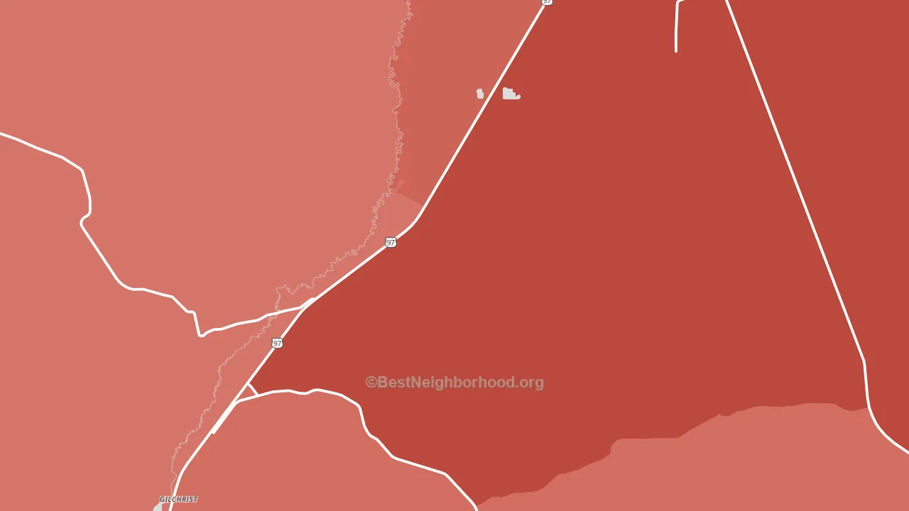 Gilchrist, OR block-group political-lean map