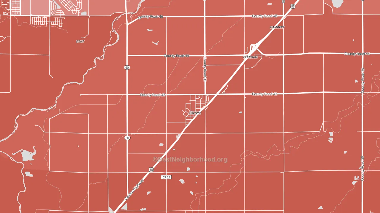 Gilcrest, CO block-group political-lean map