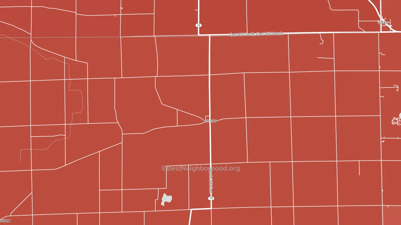 Gilead, IN block-group political-lean map