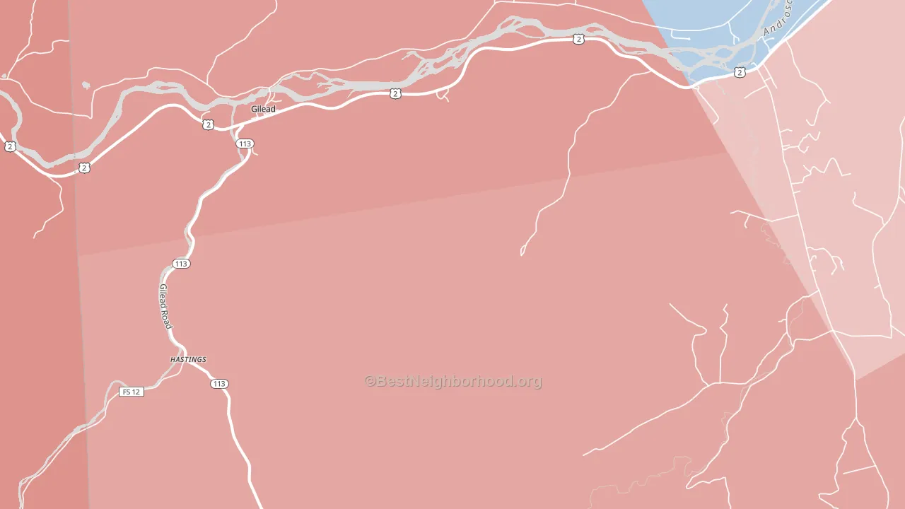Gilead, ME block-group political-lean map
