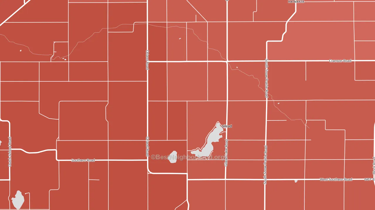 Gilead, MI block-group political-lean map