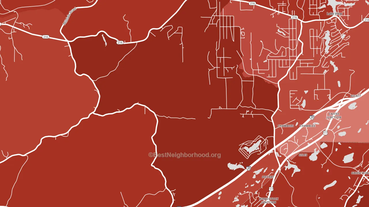 Giles, AL block-group political-lean map