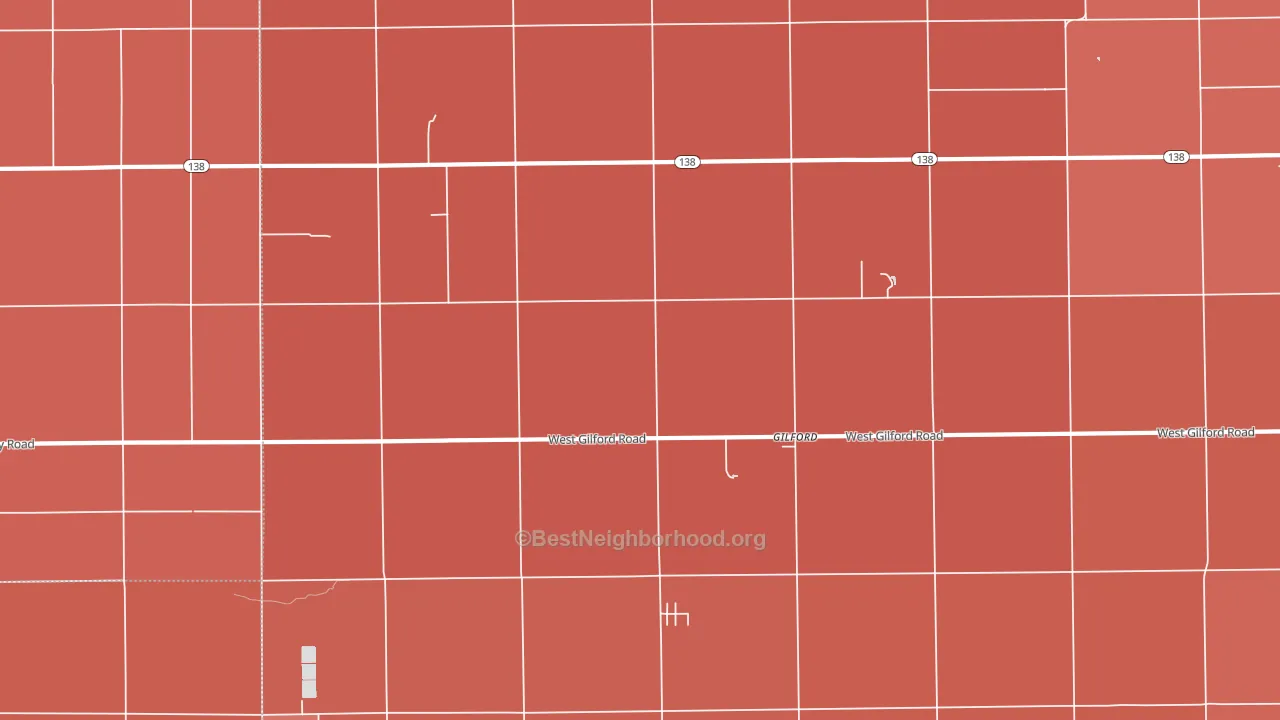 Gilford, MI block-group political-lean map