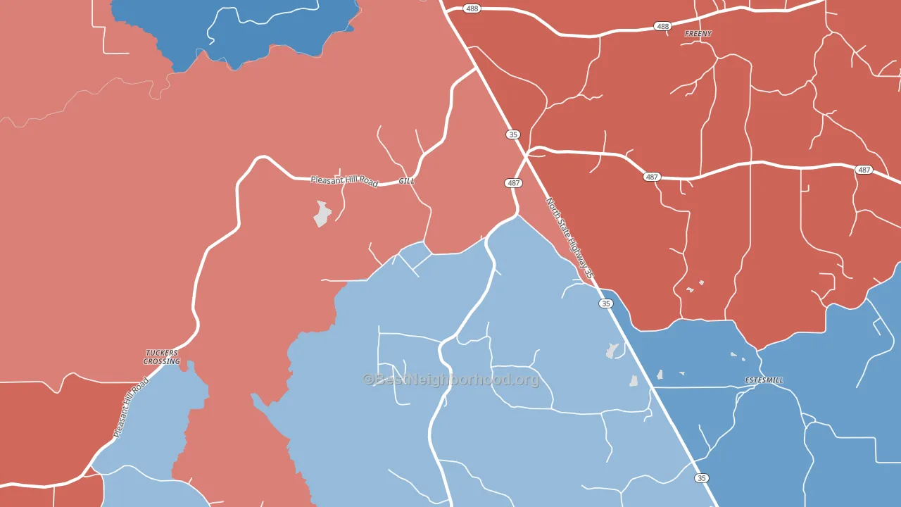 Gill, MS block-group political-lean map