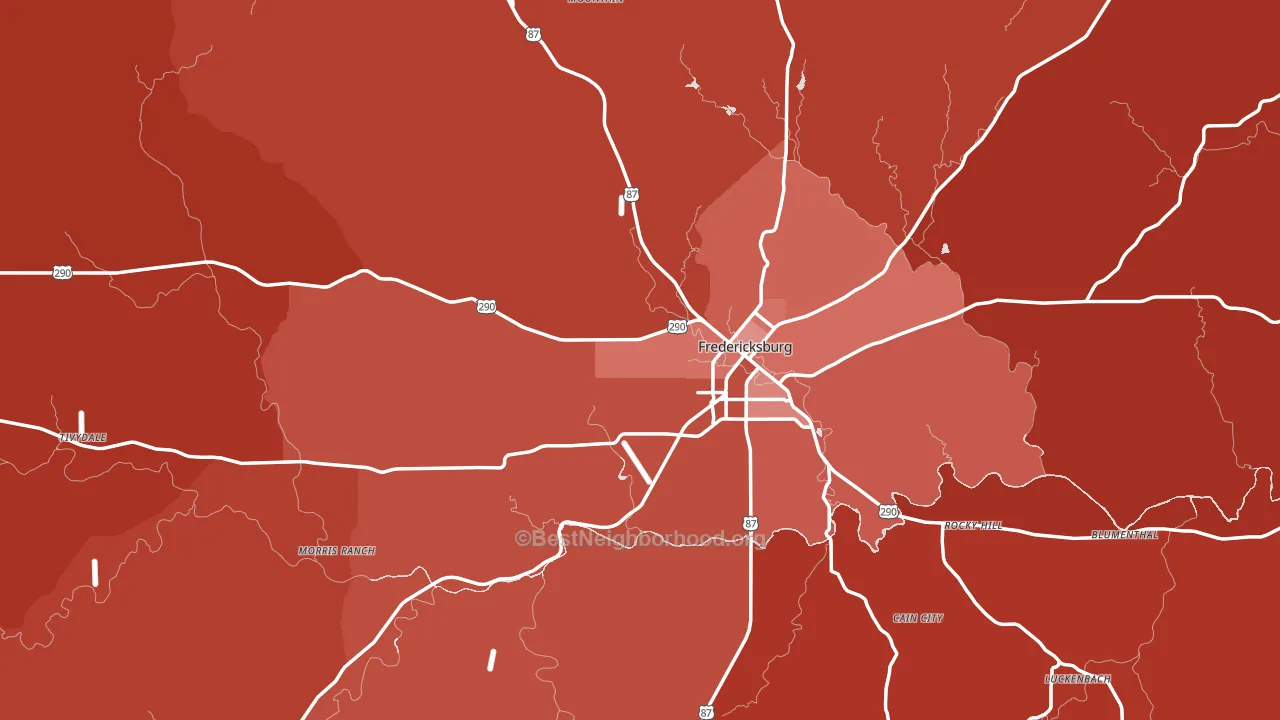 Gillespie County, TX block-group political-lean map