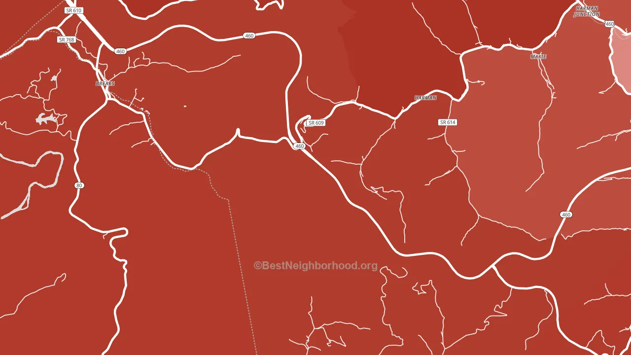 Gillespie, VA block-group political-lean map