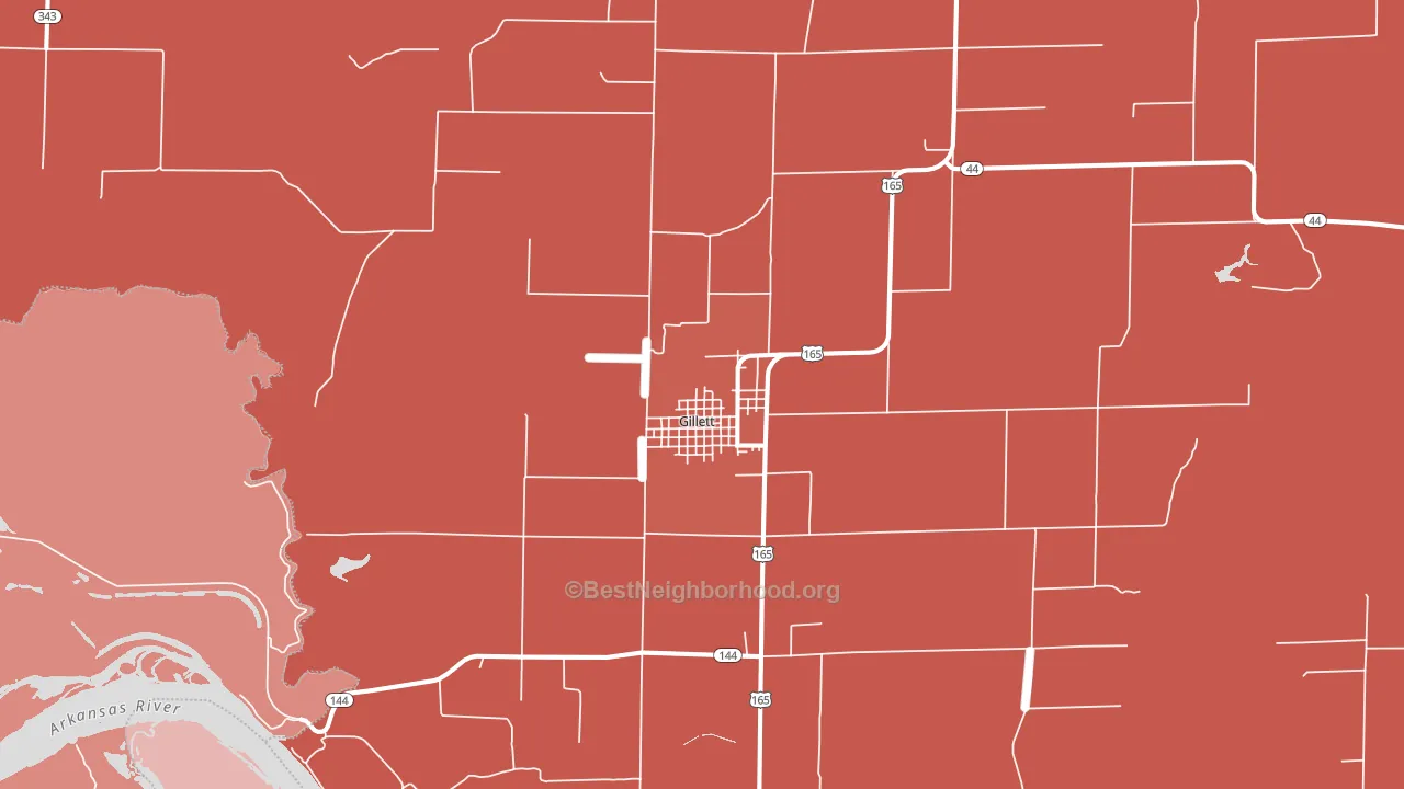 Gillett, AR block-group political-lean map